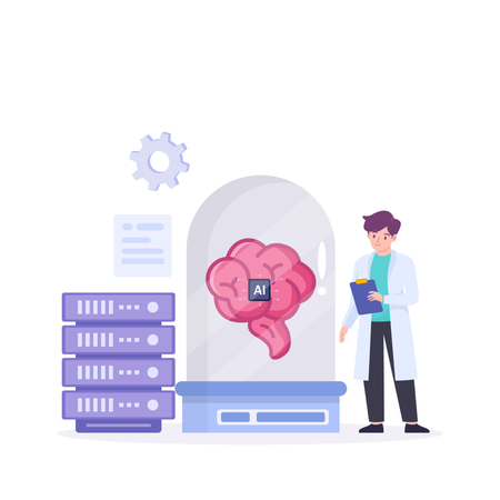 Server control using AI  Illustration