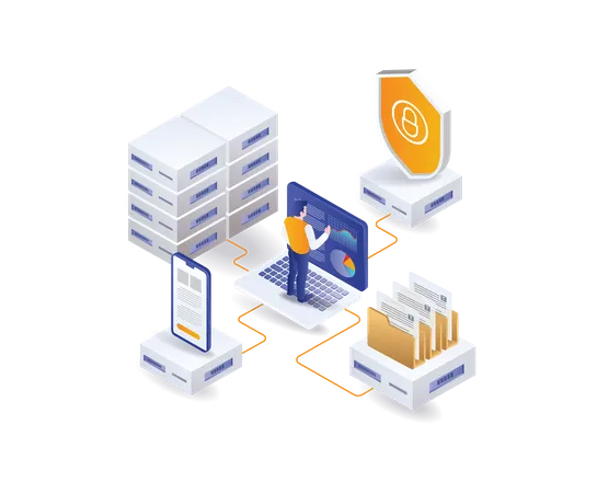 Server data analysis  Illustration