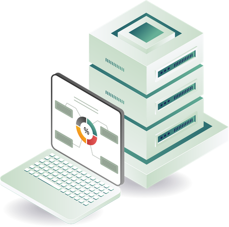 Server data analyst maintenance  Illustration