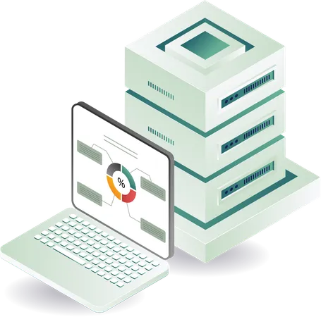 Server data analyst maintenance  Illustration