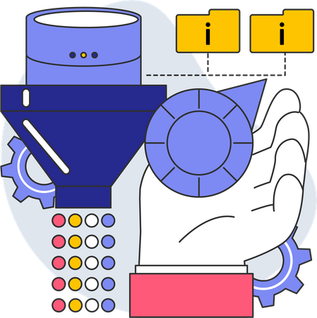 Server data and data sorting  Illustration