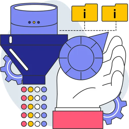 Server data and data sorting  Illustration