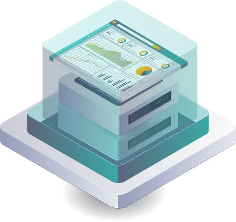 Server Data Management in Blockchain Technology  Illustration