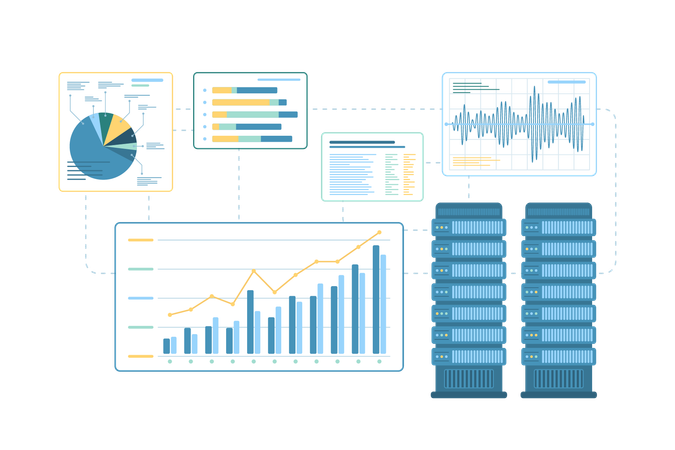 Server data monitoring  Illustration