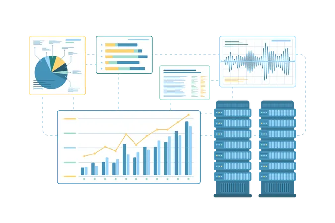 Server data monitoring  Illustration