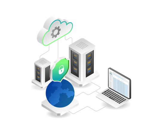 Server data protection  Illustration