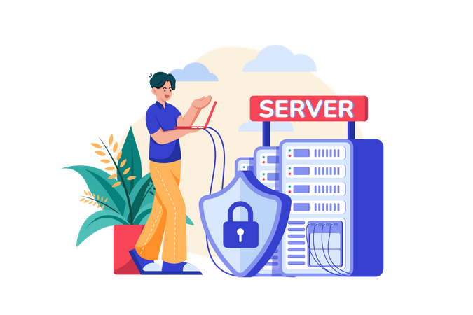 Server Data Security Illustration