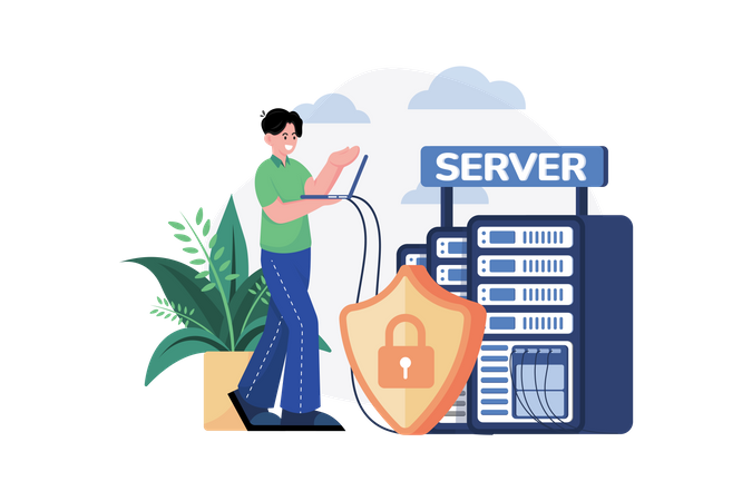Server Data Security Illustration