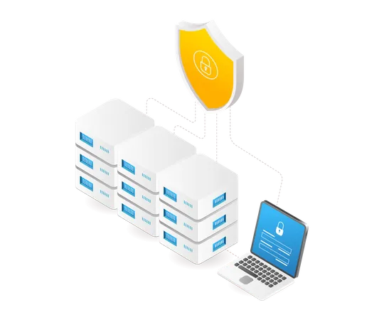 Server data security computer network  Illustration