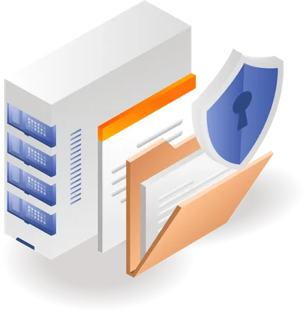 Server data security  Illustration