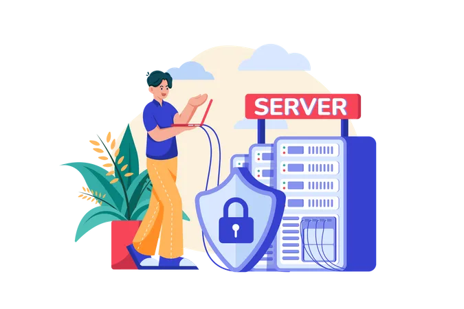 Server Data Security  Illustration