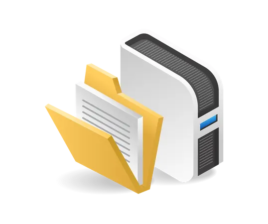 Server Data Storage Folder Illustration