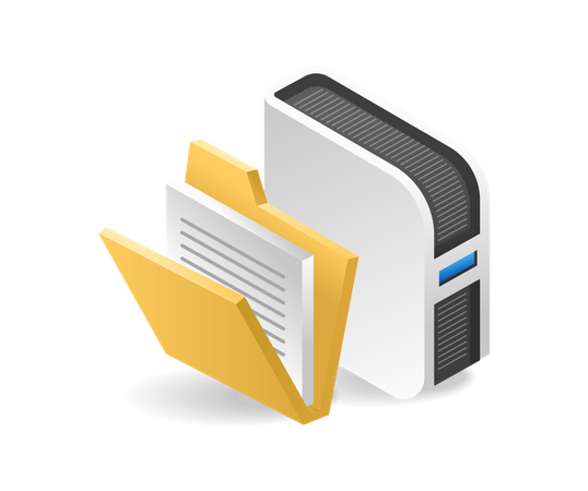 Server Data Storage Folder  Illustration