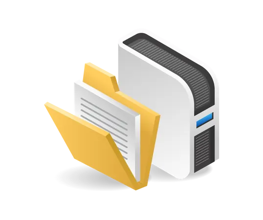 Server Data Storage Folder  Illustration