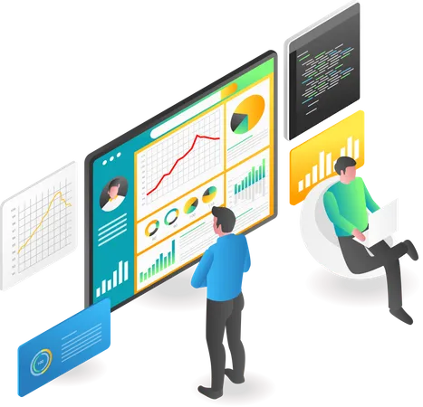 Server database monitoring  Illustration