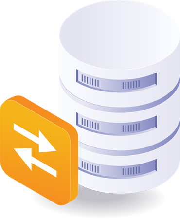 Server database transfer process  Illustration