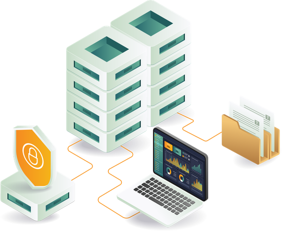 Sicherheit der Serverdatenanalyse  Illustration