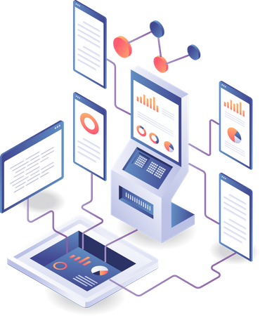 Überwachungszentrum für die Serverdatenanalyse  Illustration