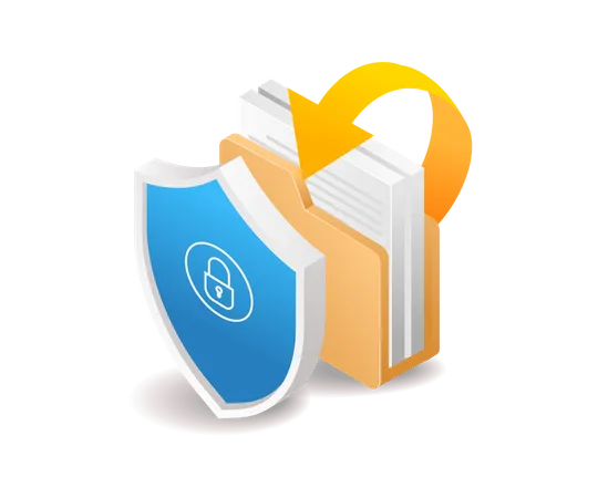 Server folder data security Illustration