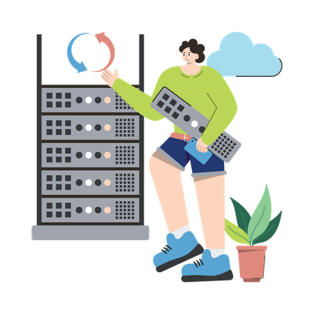 Server Hosting  Illustration