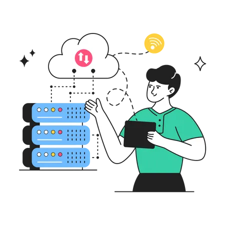 Server Hosting  Illustration