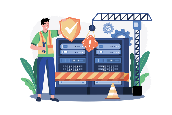 Server Maintenance  Illustration