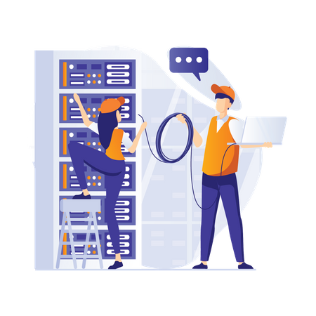 Server Maintenance  Illustration