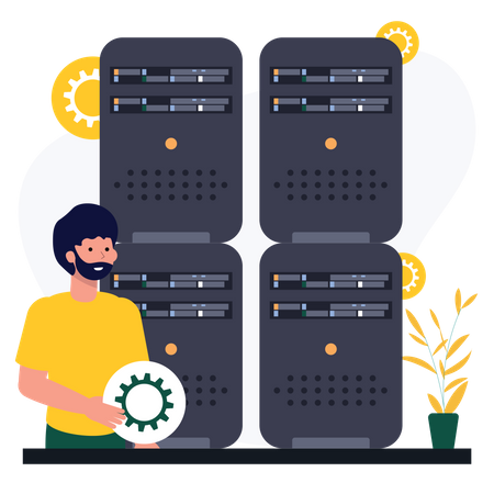 Server maintenance  Illustration