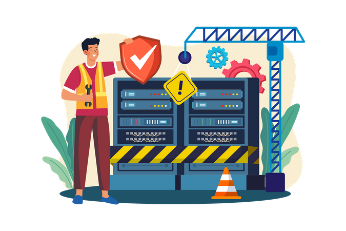 Server Maintenance  Illustration