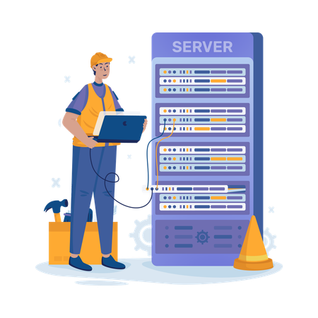 Server Maintenance  Illustration