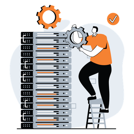 Server Maintenance  Illustration
