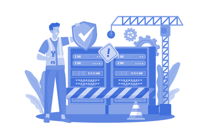 Server Maintenance  Illustration