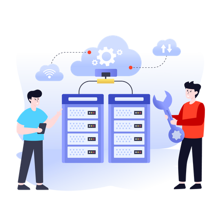 Server Management  Illustration