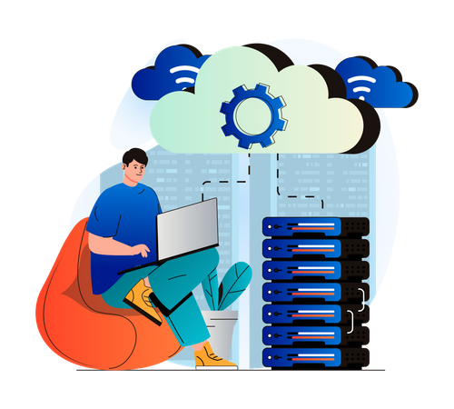 Server Management  Illustration