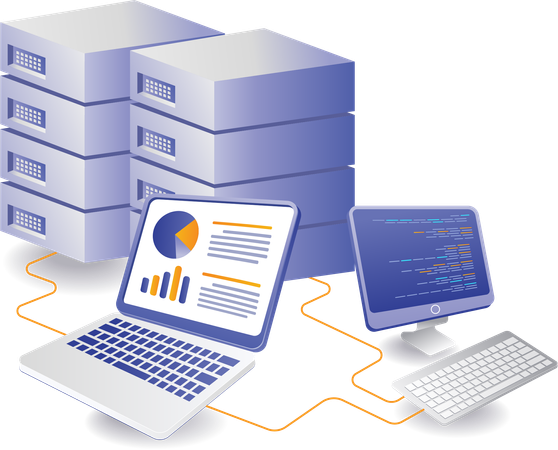 Server management is done through laptops  Illustration