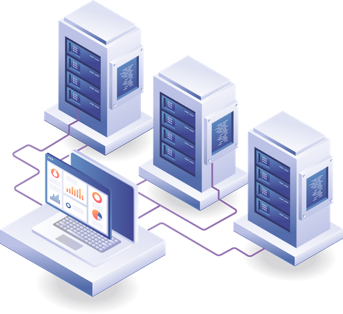 Server-Netzwerkanalystencomputer  Illustration
