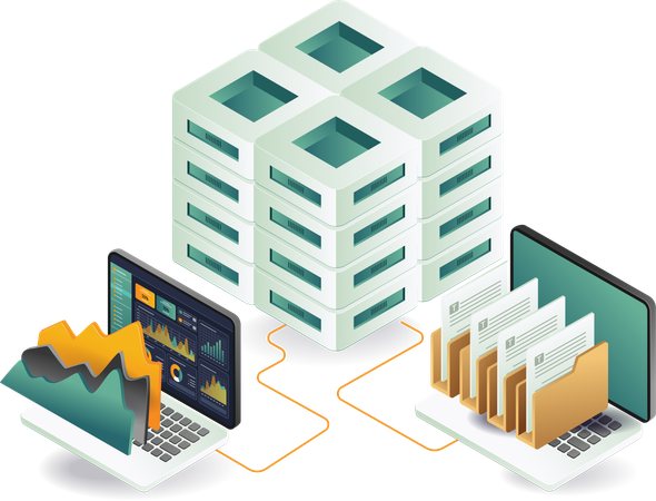 Server represent business data  Illustration