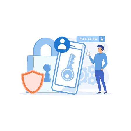 Server Security And Data Protection  Illustration