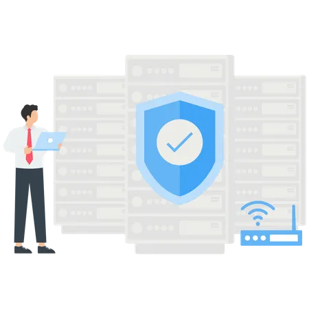 Server Security and Data Protection  Illustration