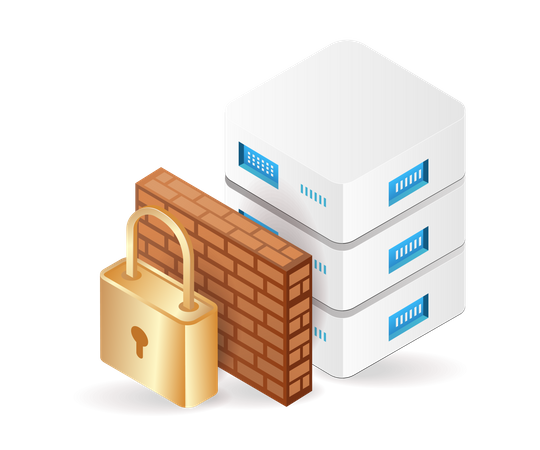 Server security wall Illustration