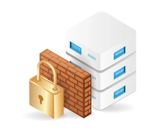 Server security wall  Illustration