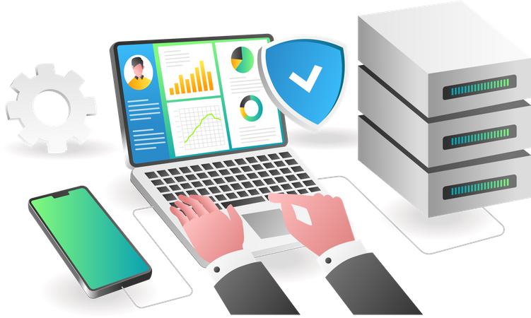 Server-Sicherheitsanalyse  Illustration