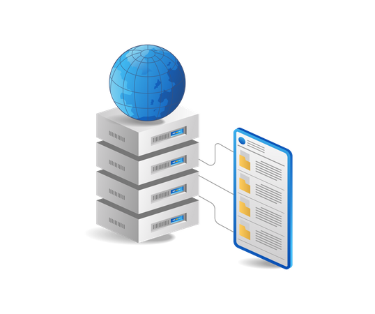 Server Storage Folder Illustration