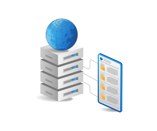 Server Storage Folder Illustration
