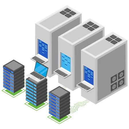 Server-Supercomputer  Illustration