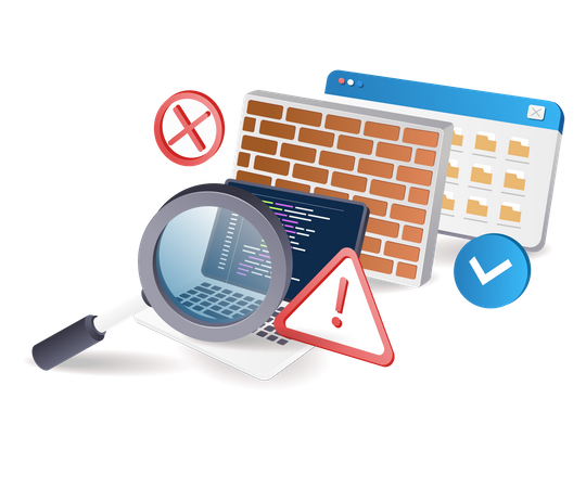 Server technology security wall system  Illustration