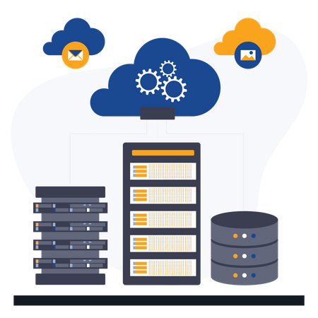 Server und Datenbank  Illustration