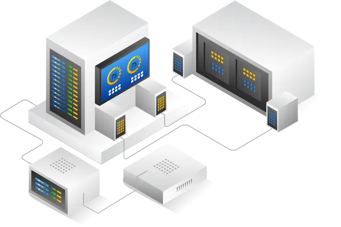 Boîtier de contrôle d'analyse du serveur  Illustration