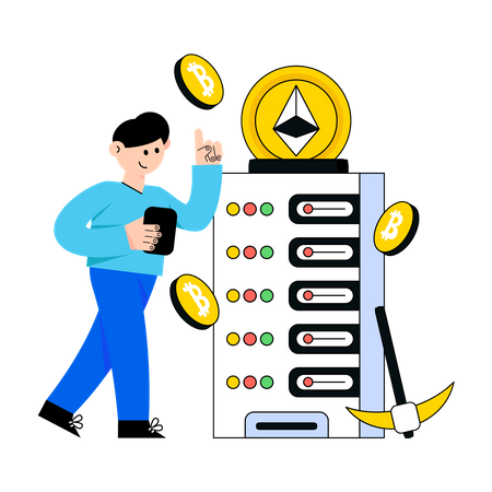 Serveur de crypto-monnaie  Illustration