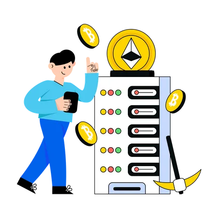 Serveur de crypto-monnaie  Illustration